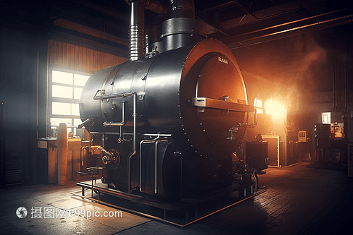 一個生物質鍋爐的特寫